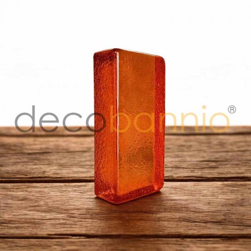 Ladrillo de vidrio rectangular curvo Puntegiatto ambra 20x10x5cm Design