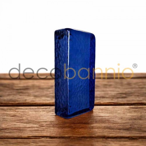 Ladrillo de vidrio rectangular curvo Scala blu scuro 20x10x5cm Design