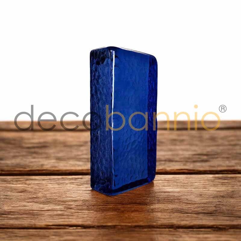 Ladrillo de vidrio rectangular curvo Scala blu scuro 20x10x5cm Design