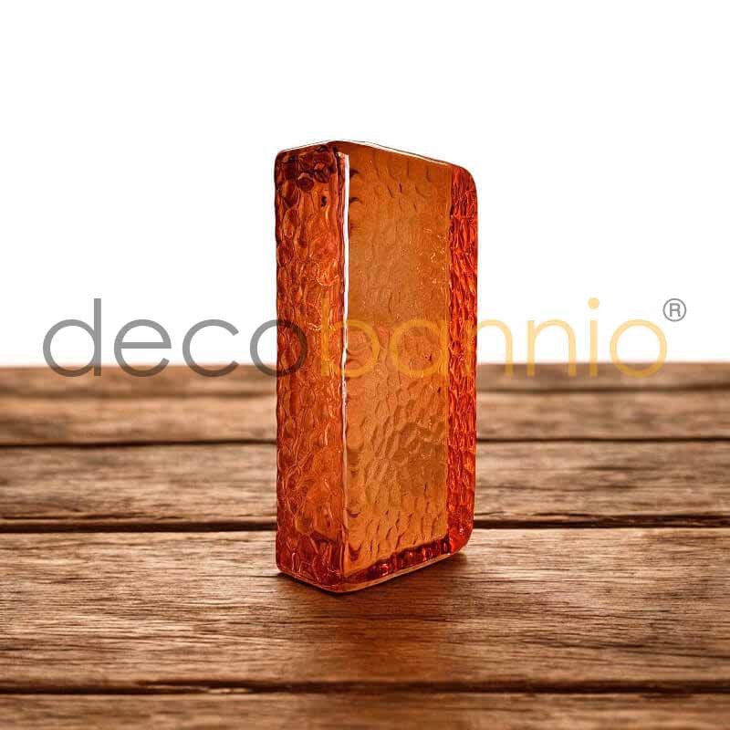 Ladrillo de vidrio rectangular curvo Scala ambra 20x10x5cm Design