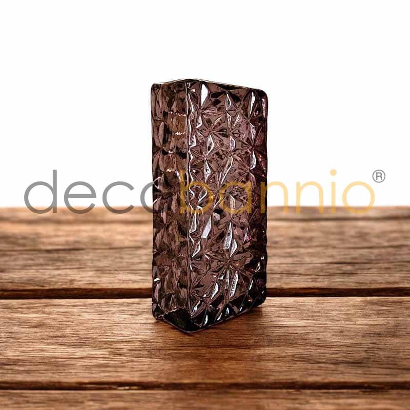 Ladrillo de vidrio rectangular curvo Stellato prugna 20x10x5cm Design