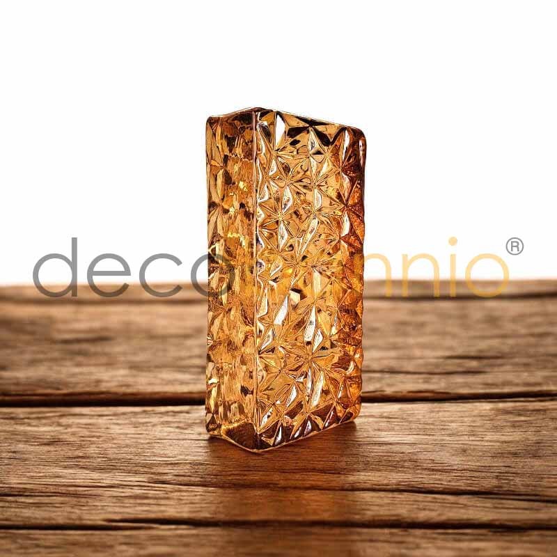 Ladrillo de vidrio rectangular curvo Stellato caramella 20x10x5cm Design