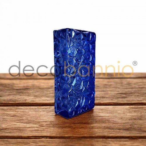 Ladrillo de vidrio rectangular curvo Stellato blu scuro 20x10x5cm Design