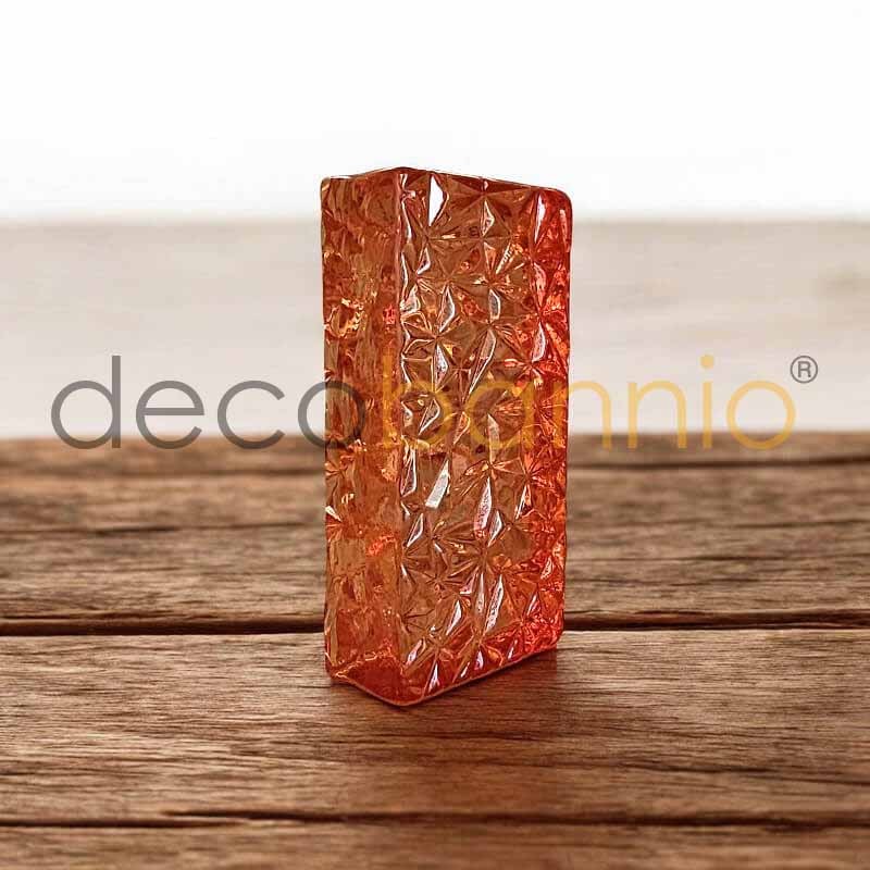 Ladrillo de vidrio rectangular curvo Stellato ambra 20x10x5cm Design