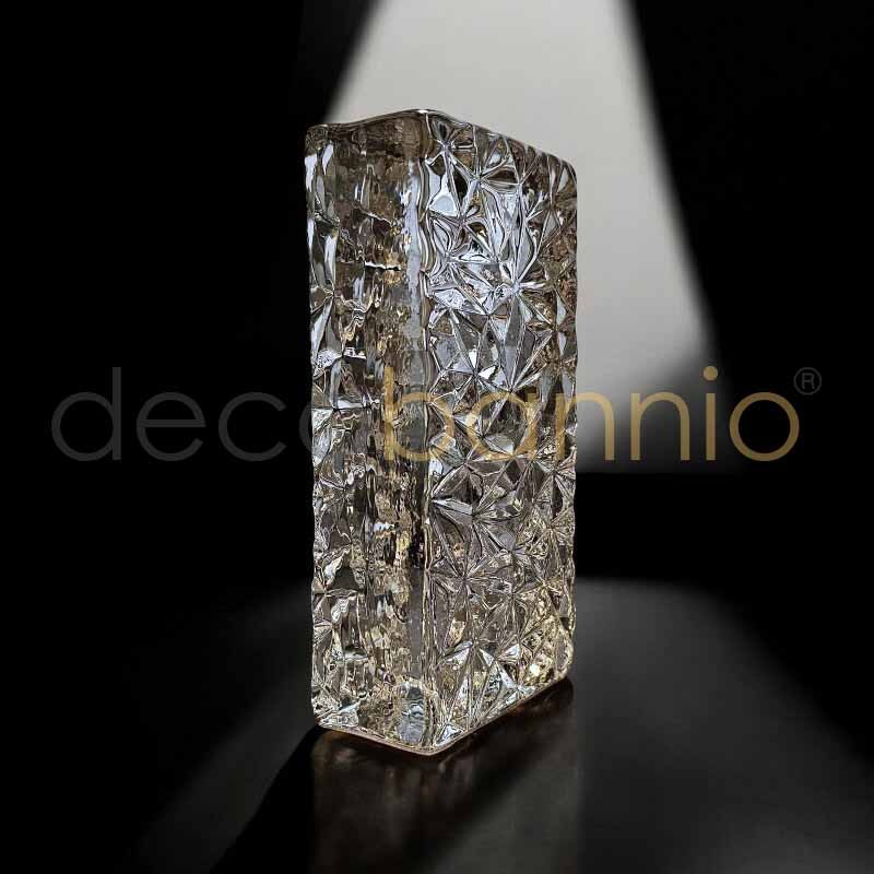 Ladrillo de vidrio rectangular curvo Stellato neutro 20x10x5cm Design