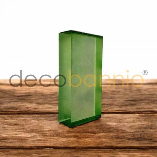 Ladrillo de vidrio rectangular recto Liso satinado smeraldo 20x10x5cm Design