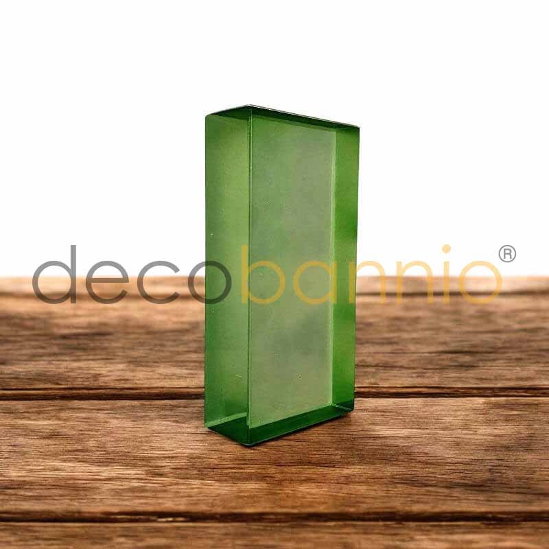 Ladrillo de vidrio rectangular recto Liso satinado smeraldo 20x10x5cm Design