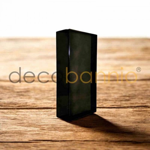 Ladrillo de vidrio rectangular recto Liso satinado nero 20x10x5cm Design