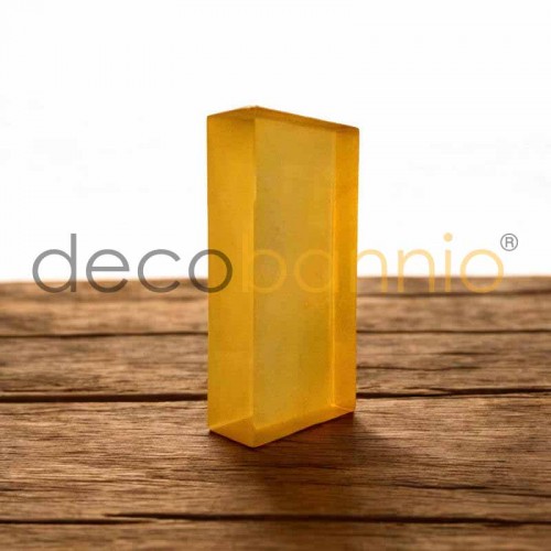 Ladrillo de vidrio rectangular recto Liso satinado giallo 20x10x5cm Design