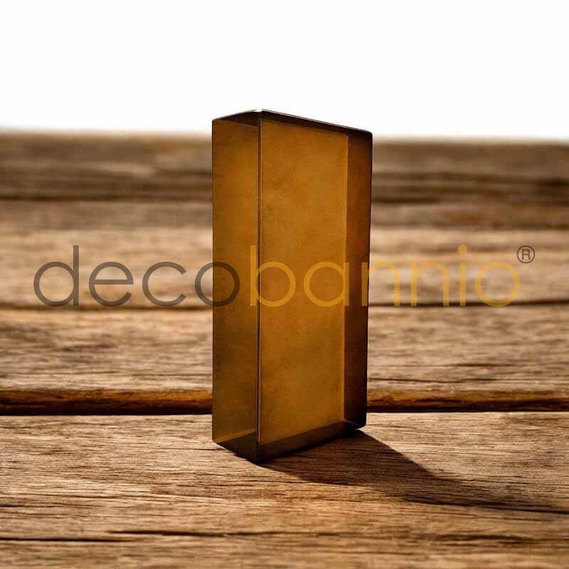 Ladrillo de vidrio rectangular recto Liso satinado caramella 20x10x5cm Design