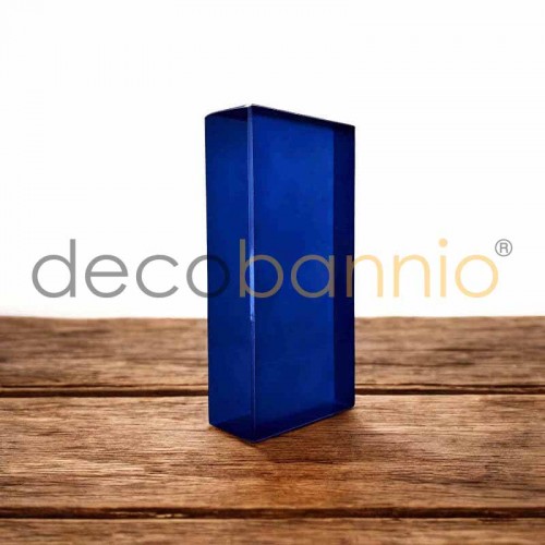 Ladrillo de vidrio rectangular recto Liso satinado blu scuro 20x10x5cm Design