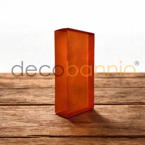 Ladrillo de vidrio rectangular recto Liso satinado ambra 20x10x5cm Design