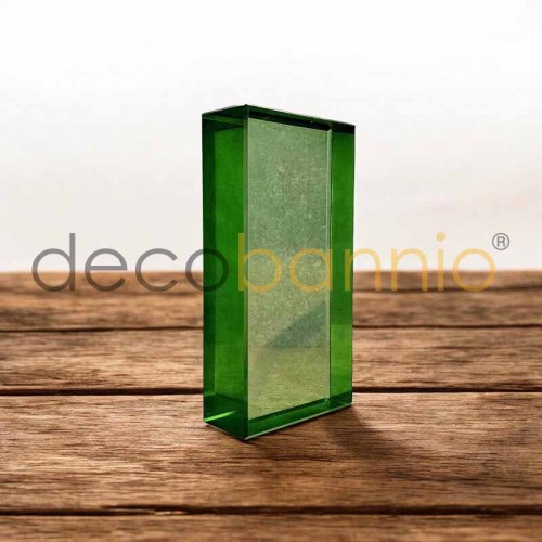 Ladrillo de vidrio rectangular recto Liso smeraldo 20x10x5cm Design