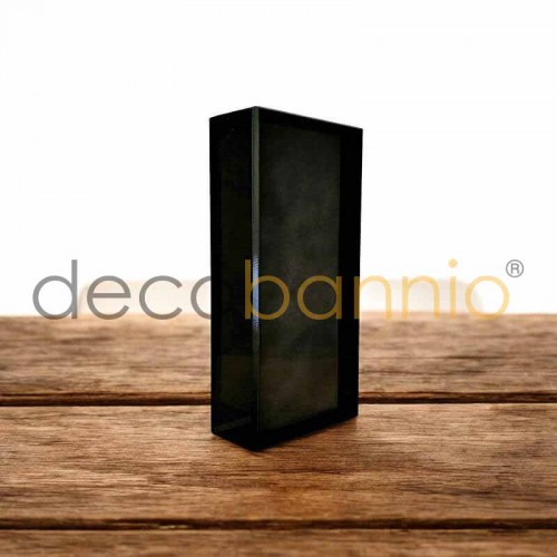 Ladrillo de vidrio rectangular recto Liso nero 20x10x5cm Design