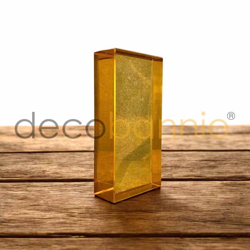 Ladrillo de vidrio rectangular recto Liso giallo 20x10x5cm Design