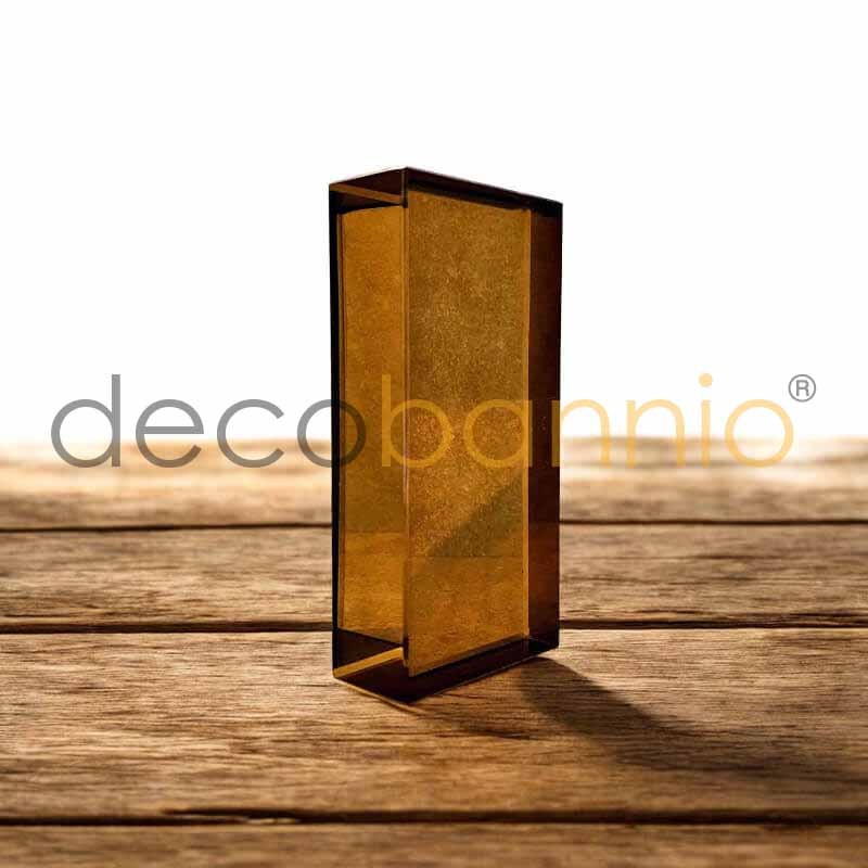Ladrillo de vidrio rectangular recto Liso caramella 20x10x5cm Design