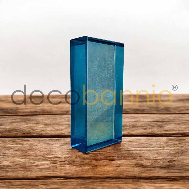 Ladrillo de vidrio rectangular recto Liso azzurro 20x10x5cm Design