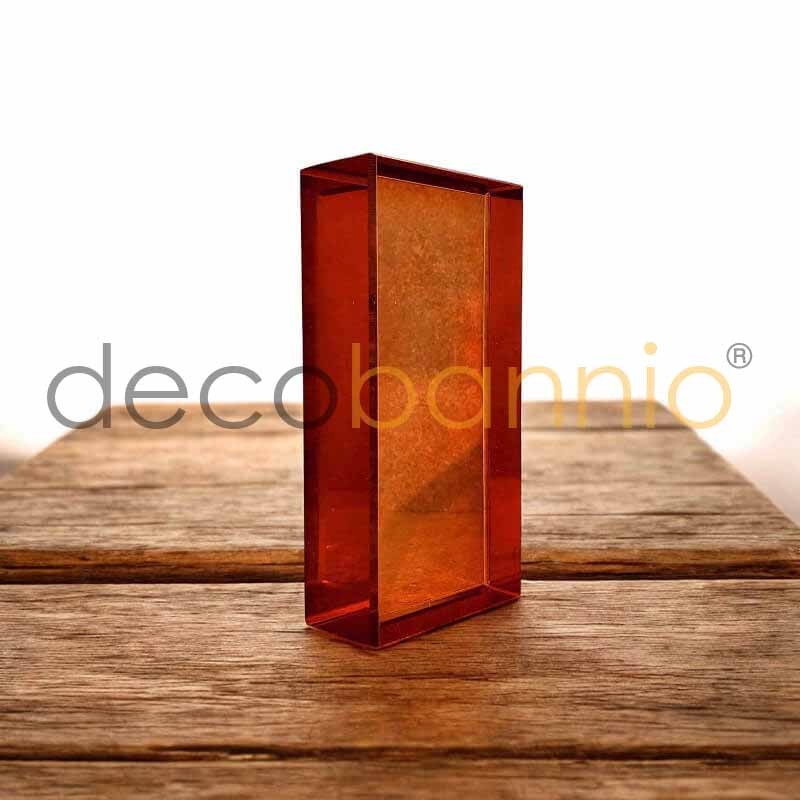 Ladrillo de vidrio rectangular recto Liso ambra 20x10x5cm Design