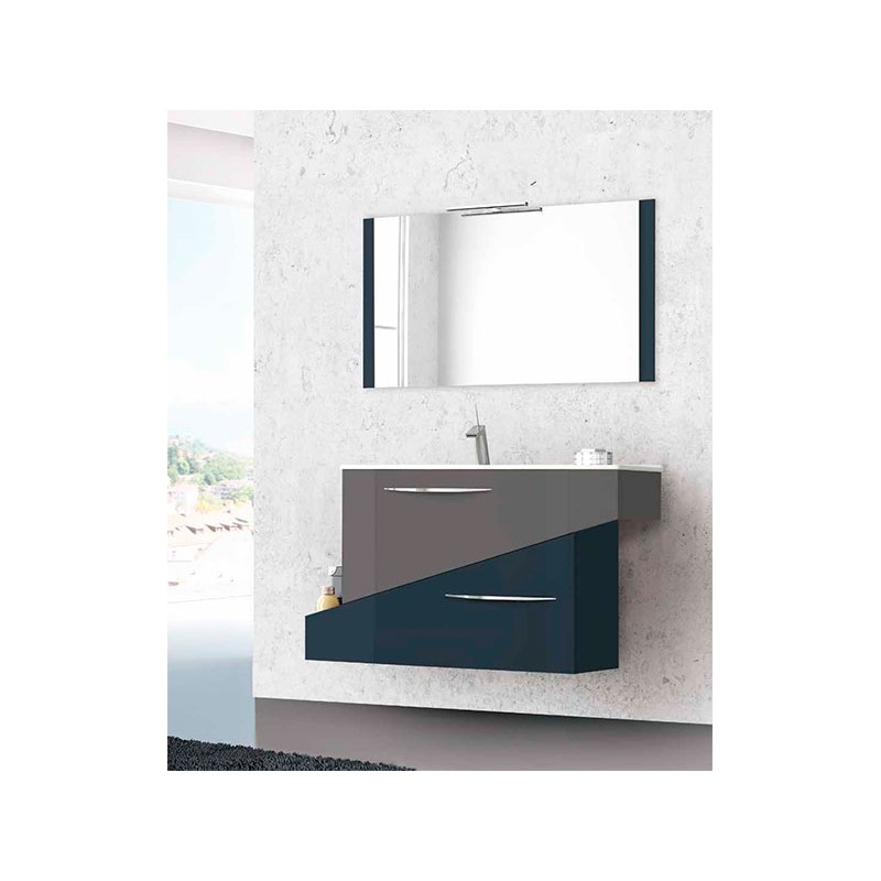 Conjunto mueble de baño 95cm Geometric Gris Marengo y Gris Antracita